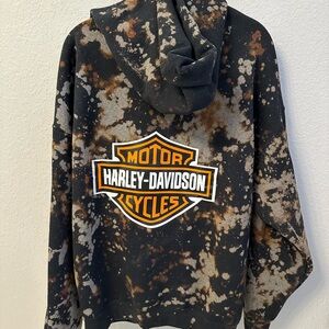 acid wash harley davidson sweatshirt